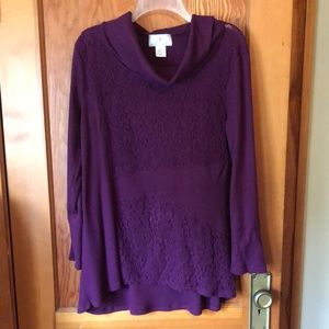 Ruby Moon Lace Textured Top